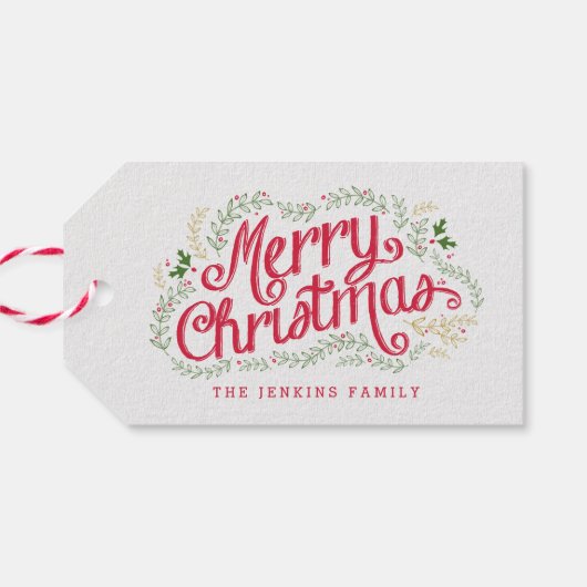 Étiquettes-cadeau Balises cadeaux Noël nostalgique (Dos Horizontal)