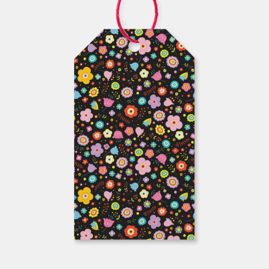 Étiquettes-cadeau Balises Cadeaux Personnalisables Flore foncé (Dos)