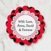 Étiquettes Cadeau Balises cadeaux personnalisées Red Ladybug Merci (Dos)