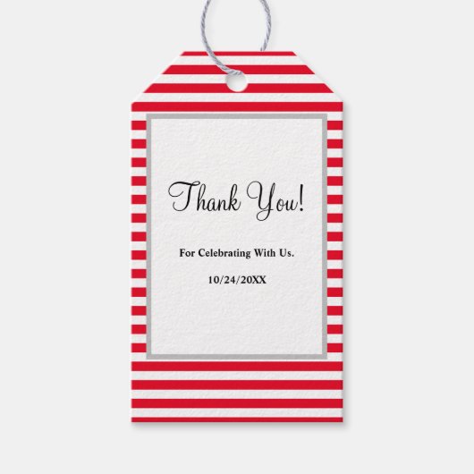 Étiquettes-cadeau Balises cadeaux Red/White Stripes (Devant)