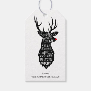 Étiquettes-cadeau Balises cadeaux Reindeer