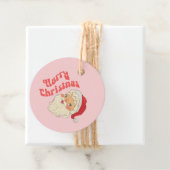 Étiquettes Cadeau Balises cadeaux Retro Merry Christmas Père Noël (En situation)