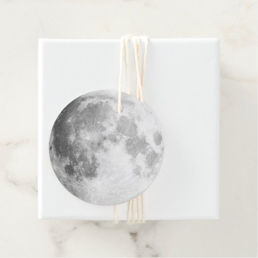 Étiquettes Cadeau Balises Cadeaux ronds Pleine lune (En situation)