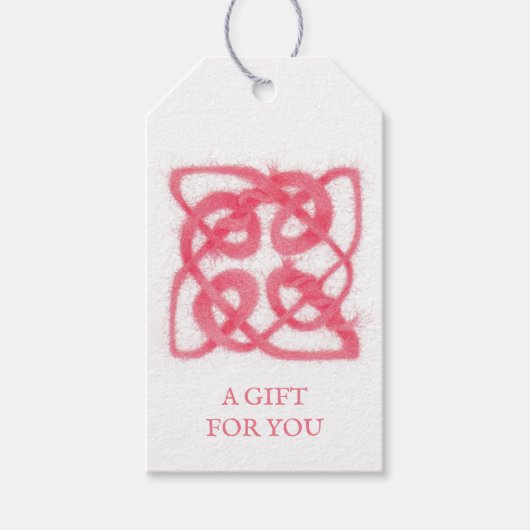Étiquettes-cadeau Balises cadeaux rose CELTIC KNOT (Devant)