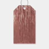 Étiquettes-cadeau Balises cadeaux rose Gold White Glam Tinsel Stripe (Dos)