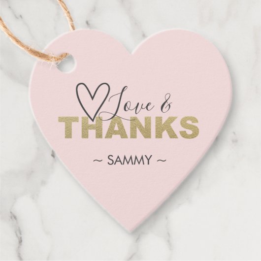 Étiquettes Cadeau Balises d'amour et de favoritisme rose pâle (Devant)