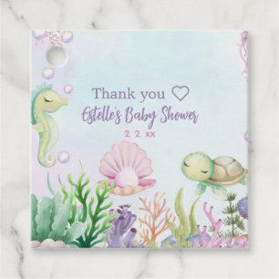 Étiquettes Cadeau Balises de Baby shower des créatures de mer mignon