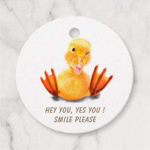 Étiquettes Cadeau Balises de cadeaux Funny Duck - Texte personnalisé