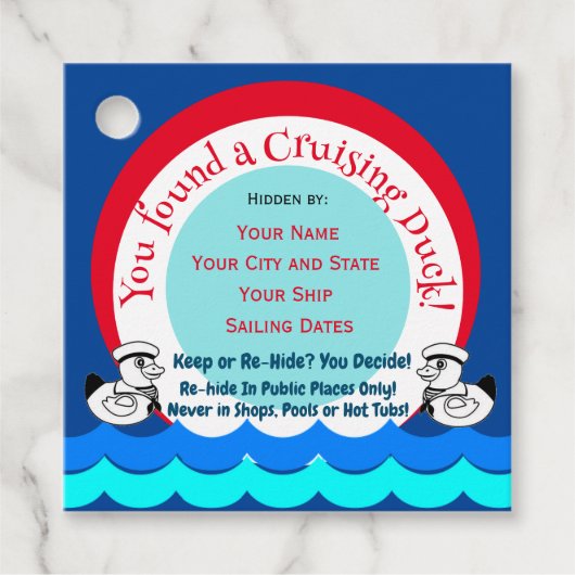 Étiquettes Cadeau Balises de canard de croisière (Devant)