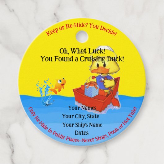 Étiquettes Cadeau Balises de canard de croisière (Devant)