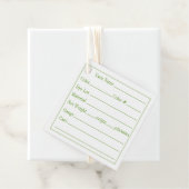 Étiquettes Cadeau Balises de Carré de 2" GREEN CELTIC KNOT (En situation)