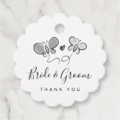 Étiquettes Cadeau Balises de faveur de mariage Whimsical avec dessin (Devant)