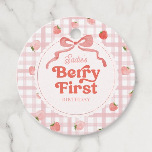 Étiquettes Cadeau Balises de fête d'anniversaire de Berry personnali (Devant)