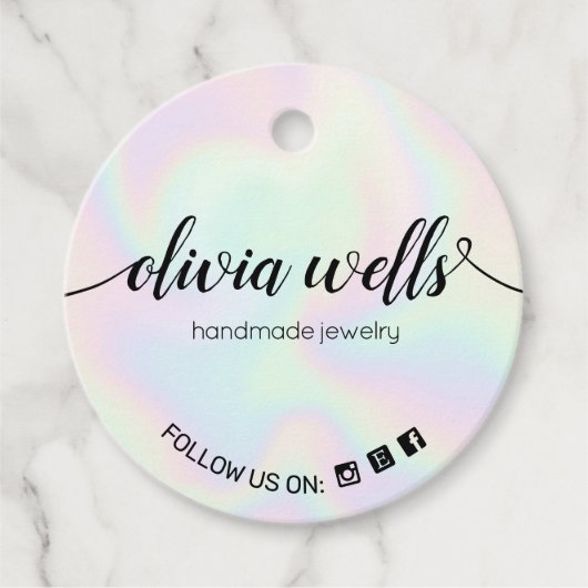 Étiquettes Cadeau Balises de hachage de script Holographique 2 pouce (Devant)