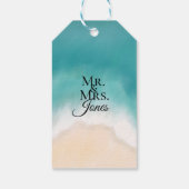 Étiquettes-cadeau Balises de mariage de plage pour faveurs (Dos)