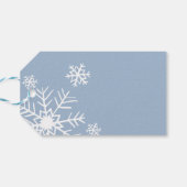 Étiquettes-cadeau Balises de Merci bleu foncé hiver (Dos Horizontal)