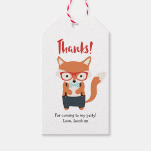 Étiquettes-cadeau Balises de Merci Cute Fox   Balises de préférence