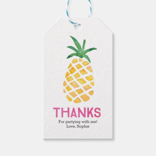 Étiquettes-cadeau Balises de Merci d'ananas | Balises de préférence (Devant)