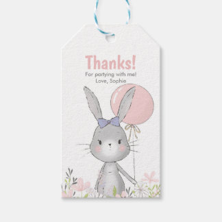 Étiquettes-cadeau Balises de Merci d'anniversaire de Bunny | Balises