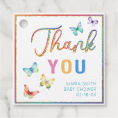 Étiquettes Cadeau Balises de Merci de Baby shower papillon (Devant)