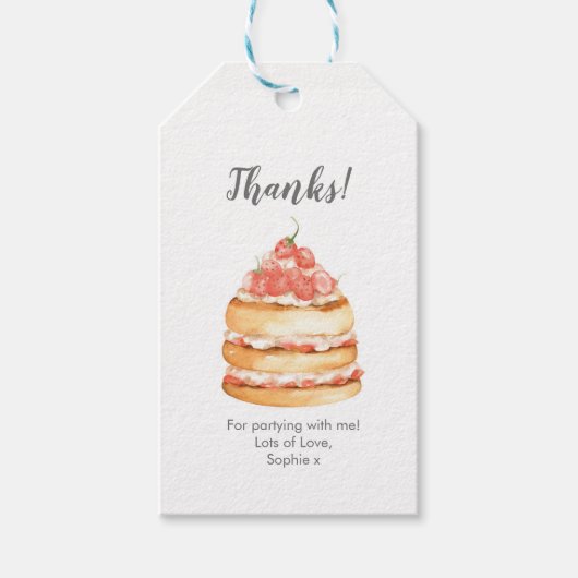Étiquettes-cadeau Balises de Merci de gâteau d'anniversaire | Balise (Devant)