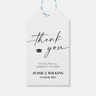 Étiquettes-cadeau Balises de Merci minimaliste de la fête de graduat