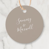 Étiquettes Cadeau Balises de noces beiges Sandy Favor (Devant)