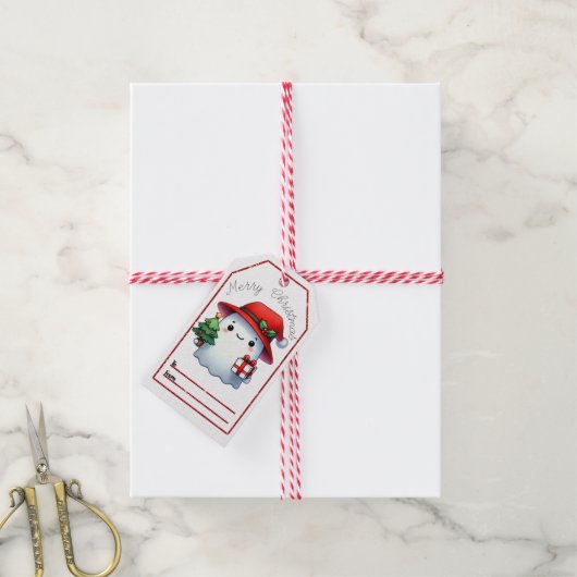 Étiquettes-cadeau Balises de Noël de fantômes ! (Avec de la ficelle)