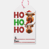 Étiquettes-cadeau Balises de Noël de vache de vacances joyeuses (Devant)