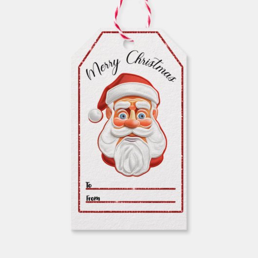 Étiquettes-cadeau Balises de Noël joyeuses à Père Noël (Dos)