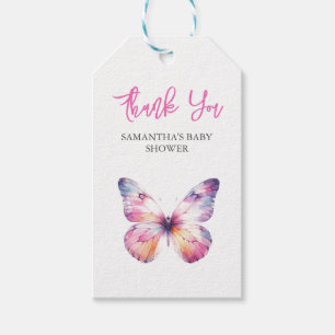 Étiquettes-cadeau Balises de papillon aquarelle personnalisées