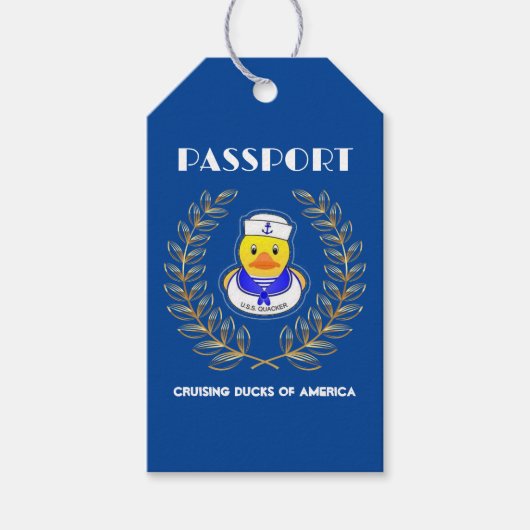 Étiquettes-cadeau Balises de passeport de canard de croisière (Devant)