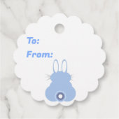 Étiquettes Cadeau Balises de préférence Bunny Bleu (Dos)