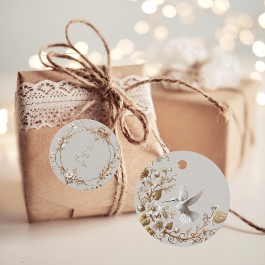 Étiquettes Cadeau Balises de préférence Colibri blanc