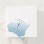 Étiquettes Cadeau Balises de préférence Couleur bleu croisé communio (En situation)