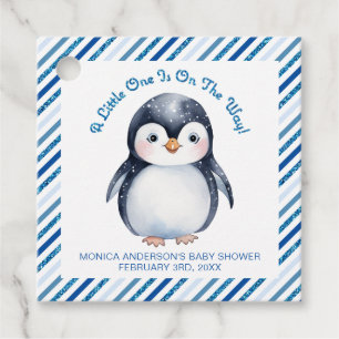 Étiquettes Cadeau Balises de préférence de Baby shower de pingouin -