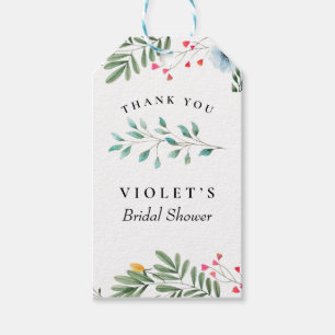 Étiquettes-cadeau Balises de préférence de douche fleur sauvage