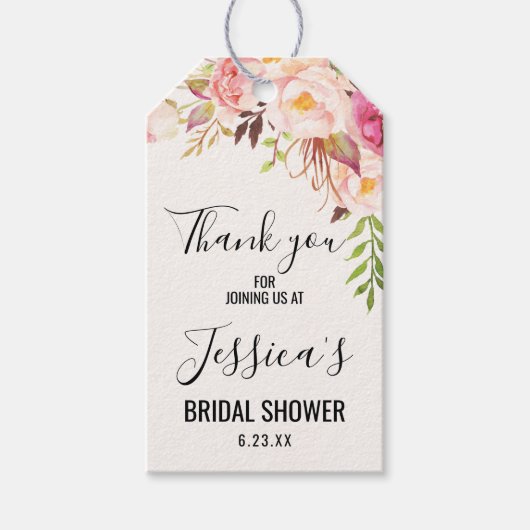 Étiquettes-cadeau Balises de préférence de Fête des mariées Rose ant (Devant)