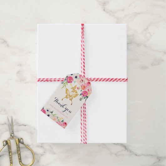 Étiquettes-cadeau Balises de préférence de papillon (Avec de la ficelle)