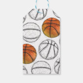 Étiquettes-cadeau Balises de préférence du basket-ball d'aquarelle (Dos)