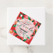 Étiquettes Cadeau Balises de préférence du Carré Red Roses Merci (En situation)