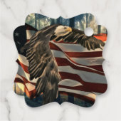 Étiquettes Cadeau Balises de préférence du drapeau américain Bald Ea (Dos)