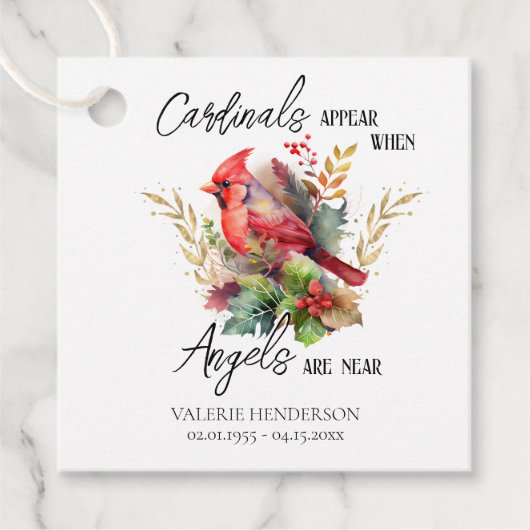 Étiquettes Cadeau Balises de préférence du Mémorial du Cardinal (Devant)