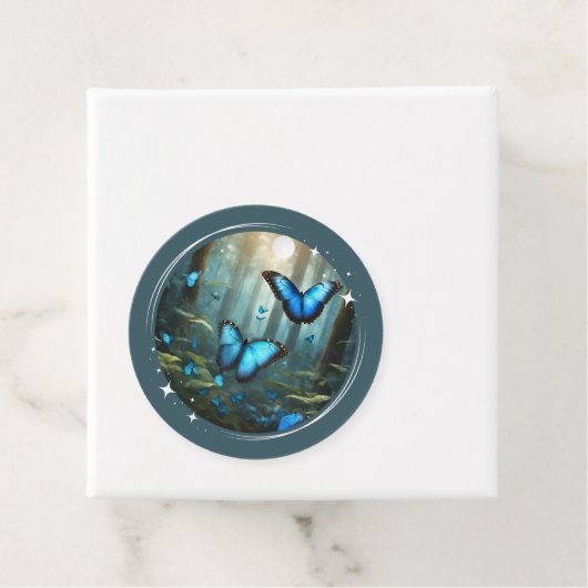 Étiquettes Cadeau Balises de préférence Morpho Bleu (En situation)