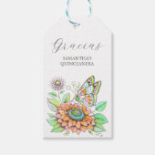 Étiquettes-cadeau Balises de préférence Papillon Gracias (Devant)