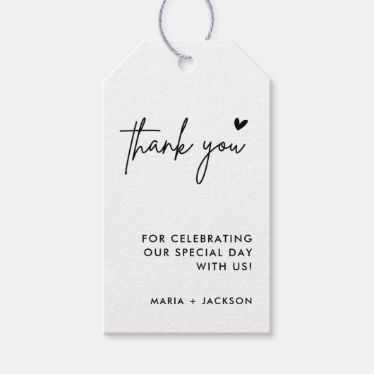 Étiquettes-cadeau Balises de préférence pour le Merci Mariage minima (Devant)