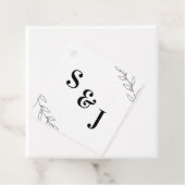 Étiquettes Cadeau Balises de préférence pour mariage feuille minimal (En situation)