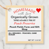 Étiquettes Cadeau Balises de préférence QR Code Peach Fait Maison (Devant)