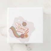 Étiquettes Cadeau Balises de préférence Retro Baby shower super (En situation)