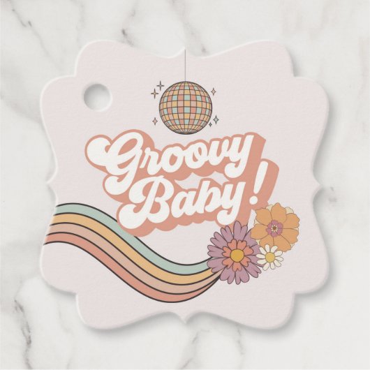 Étiquettes Cadeau Balises de préférence Retro Baby shower super (Devant)